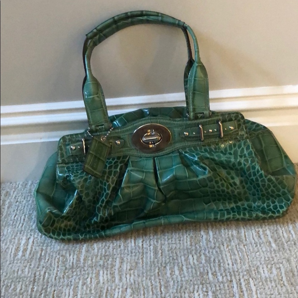 Green coach bag